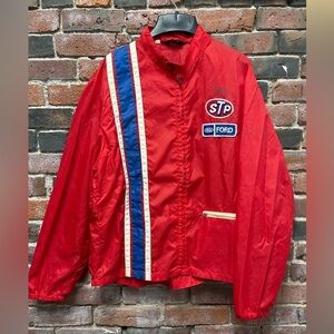 Vintage 60s/70s STP Ford Racing Mechanics Light Jacket Large